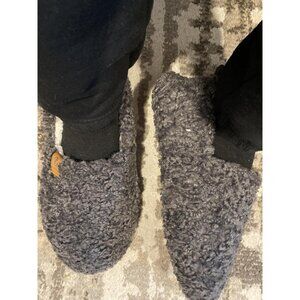 🆕EverFoam Women Dark Grey Faux Shearling Memory Foam Lightweight House Shoes